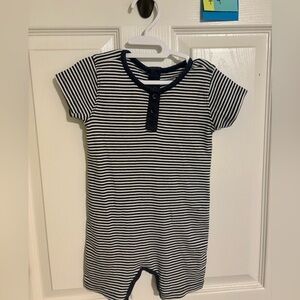 Organic Cotton Monica & Andy 18-24m navy/white romper